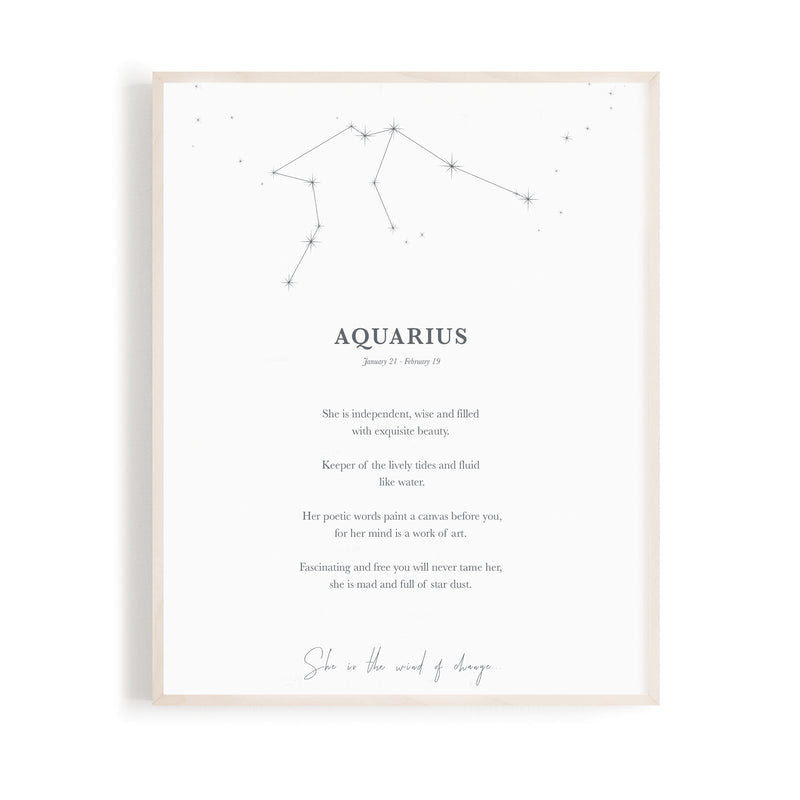 Aquarius - Zodiac Word A4