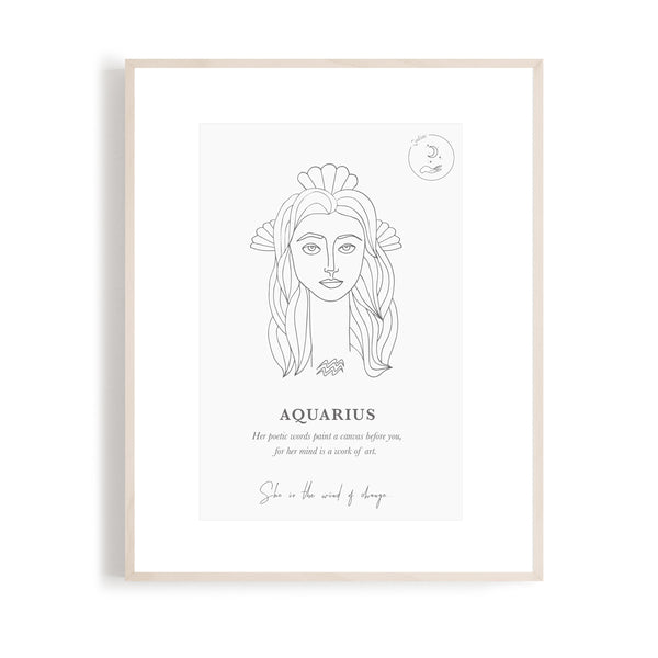 Aquarius - Zodiac Portrait A5