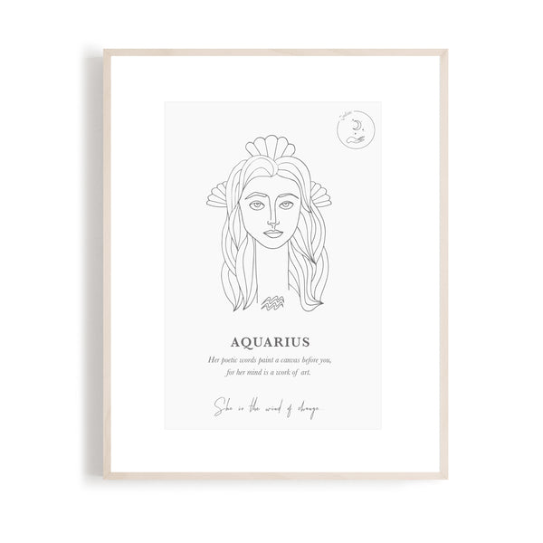 Aquarius - Zodiac Portrait A5
