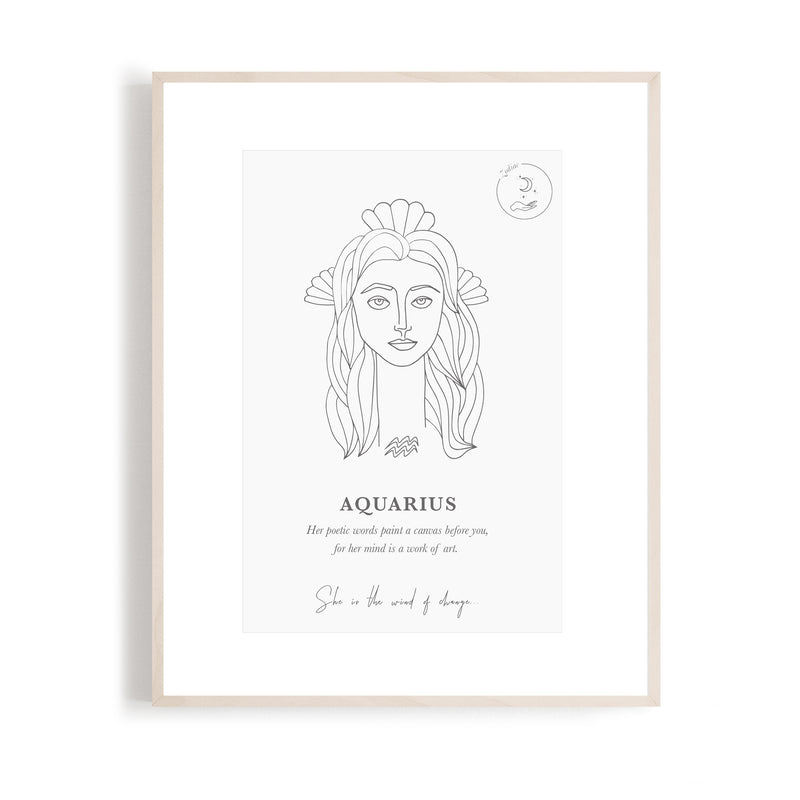 Aquarius - Zodiac Portrait A5
