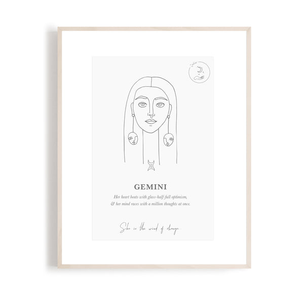 Gemini - Zodiac Portrait A5