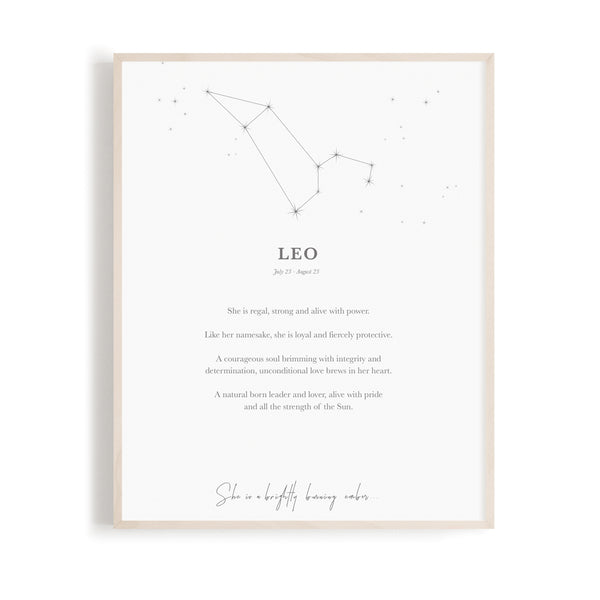 Leo - Zodiac Word A4