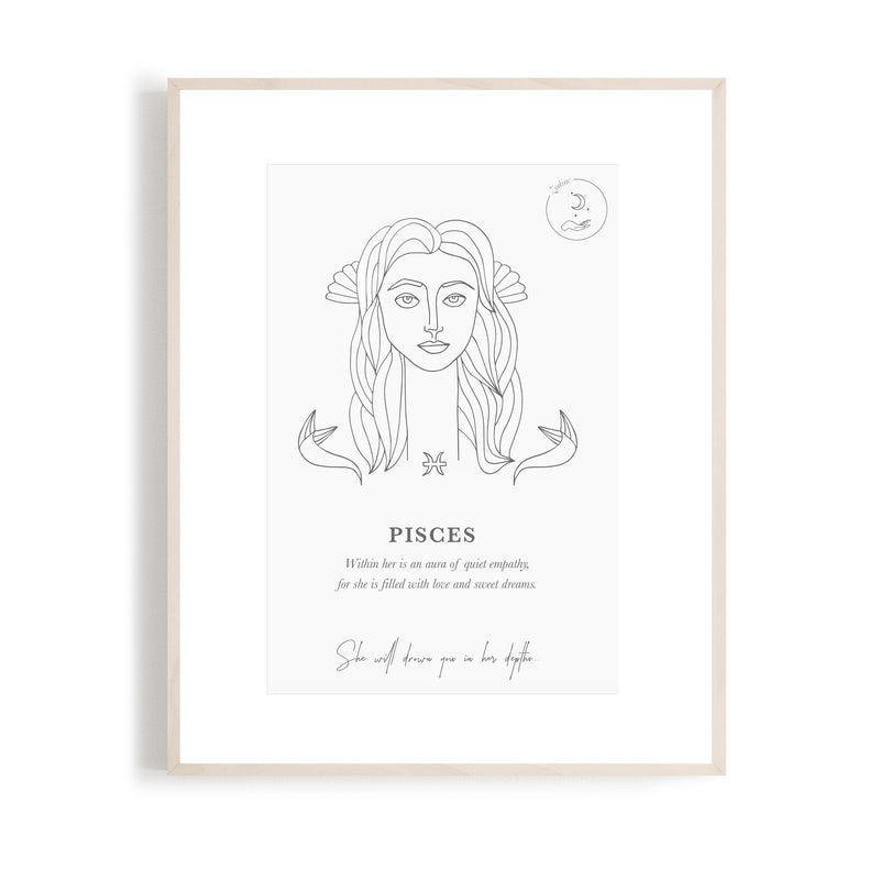 Pisces - Zodiac Portrait A5