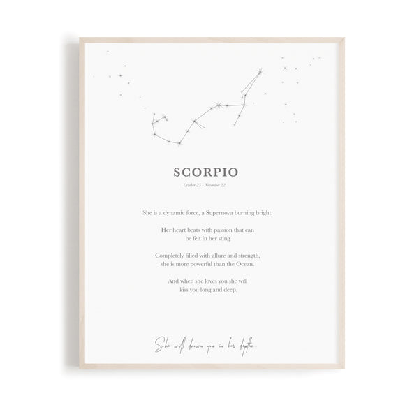 Scorpio - Zodiac Word A4