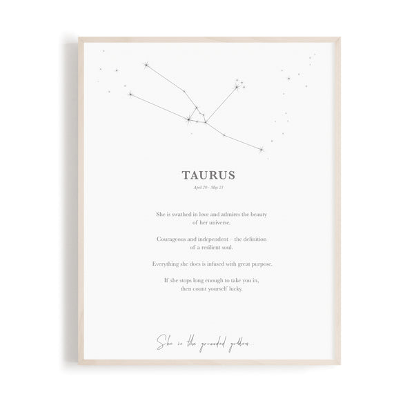 Taurus - Zodiac Word A4
