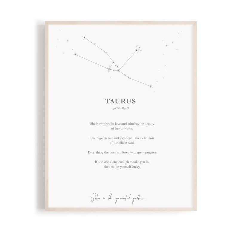Taurus - Zodiac Word A4